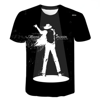 2023 Nauja Michael Jackson 3D T-marškinėliai Vyrams, Moterims, Vaikams Hip Hop Mados Atsitiktinis Streetwear Berniukas Mergaitė Vaikai Atspausdinta Marškinėliai Kietas Viršūnes