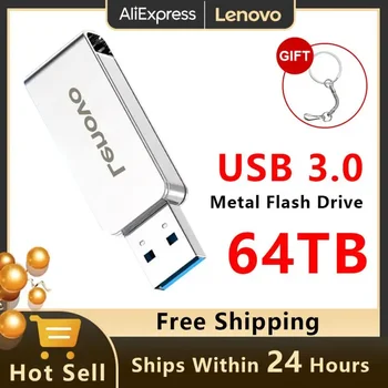 Lenovo USB 3.0 64TB Pen Ratai 16TB 8 TB 4TB Didelės Spartos Perdavimo Metalo Nešiojamų SSD Pendrive Cle U Disko Atmintinę Memoria USB