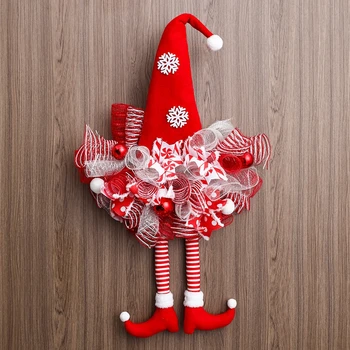 Kalėdų Vainikas Laišką Juostelės Elf Kojos Vainikas Namų Sienų Apdaila, Dirbtinis Dekoratyvinis Vainikas už Durų