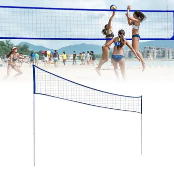 Nešiojamų Tinklinis Net Reguliuojami Veidrodėliai Tinklinis Badmintono, Teniso Net Su Stovu Polių Paplūdimio Grass Parkas, Lauko Sporto