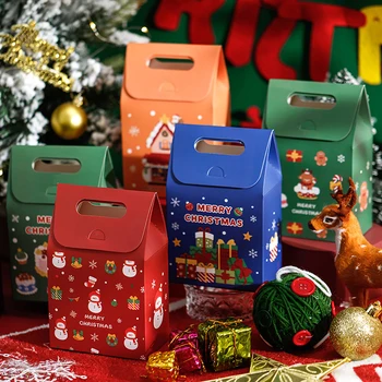 6pcs Kalėdų Saldainių Dėžutė Animacinių filmų Snaigės Namas Slapukas Saldainių Pakuotės, Dėžutės 2024 Kalėdos Naujųjų Metų Šaliai Dekoro Kalėdų Eglutės Ornamentu