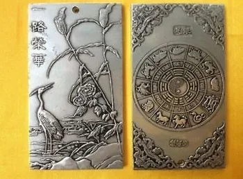 Senas Kinų Visą kelią į šlovę tibeto Sidabro Luitai thanka amuletas 135g