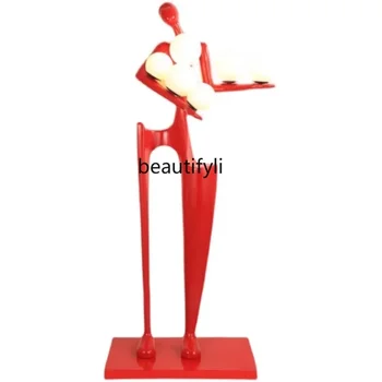 Humanoidų Skulptūra Grindų Lempos Meninės Kūrybos Dizaino Prasme Parodų Salė Viešbučio Fojė, Pardavimų Biuras Apdaila Grindų Lempos
