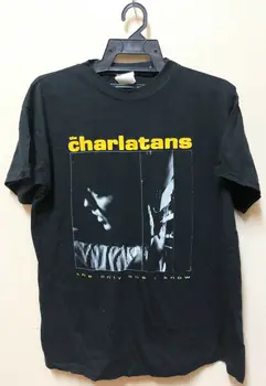 DERLIAUS 1990 CHARLATANS INDIE ROCK TOUR KONCERTAS T-SHIRT MADCHESTER BRITPOP