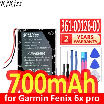 700mAh KiKiss Galinga Baterija 361-00126-00 (2line) Garmin Fenix 6X Pro 6XPro GPS žiūrėti