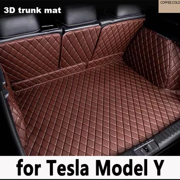 Aukštos kokybės! Pilnas komplektas automobilio bagažo skyriaus kilimėliai Tesla Model Y 2021 vandeniui linijinių krovinių įkrovos kilimėliai kilimai Modelis Y 2022-2020