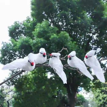 Ins Kūrybos Daugiafunkcinis Sodo Ornamentu Realus Animacinių Filmų Gyvūnų Modelio Pakabuką Išskirtinį Imituojamas Baltas Paukštis