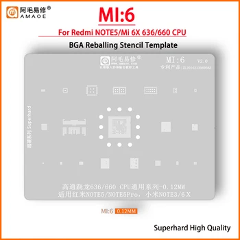 Amaoe MI6 BGA Reballing Trafaretas Už Redmi 5 Pastaba 5Pro Xiaomi Note3 6X CPU SDM660 SDM636 RAM POWER WIFI GARSO IC Chip Plieno tinklas
