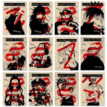 Japonijos Anime Džiudžiutsu Kaisen Tanjirou Plakato Meno Tapybos Drobės Derliaus Sąrašą, kaip ir Norėjo, Nuotraukos Namų Sienos Dekoratyvinis Sienų Cuadros