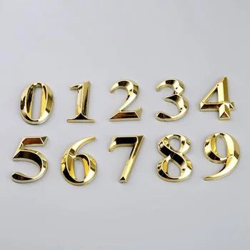 1PC Portable Aukštis 5cm Auksinė Namų lipnios Lipdukas Adresas Durų Etiketės Aukso Modernus Namas Skaičius
