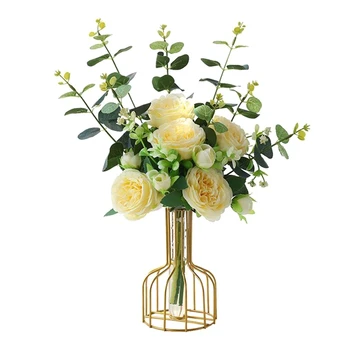 Paprastas Gėlių Vaza Geležies Meno Vaza, Skaidraus Stiklo Vamzdelį Vazos, Namų Biuro Dirbtinių Gėlių
