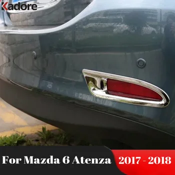 Dėl Mazda 6 Atenza Sedanas 2017 2018 ABS Chrome Galinis Bamperis Rūko Šviesos Lempos Dangtelio Apdaila Uodega Foglight Bezel Trims Automobilių Reikmenys