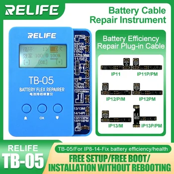 RELIFE TB-05 Baterija Remonto Priemonė IP8~14/Pro/Plus/Pro Max Baterija Duomenų Skaitymas Rašymas Baterijos Įspėjimas apie grėsmę Sveikatai Klaidos Fix