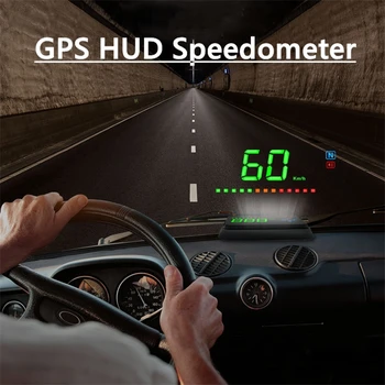 Universalus Automobilinis GPS HUD Spidometras Sunkvežimių Skaitmeninis Head Up Display Greičio Įspėjamasis Signalas Saugus Automobilių Interjero Priedai