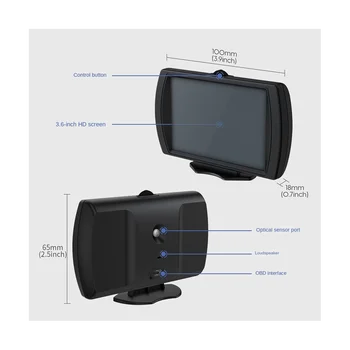 M90 Daugiafunkcinis Automobilis, Head-Up Display HUD GPS Šlaito Metre OBD-II Greitis Ridos Automobilių Reikmenys