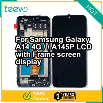 Teevo LCD Samsung Galaxy A14 4G / / A145P Screen Display & Touch Ekranas skaitmeninis keitiklis Su Rėmu Juoda