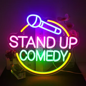 Stand UP Comedy Neoninis Ženklas Led Sienų Dekoras USB Pokalbių Šou 