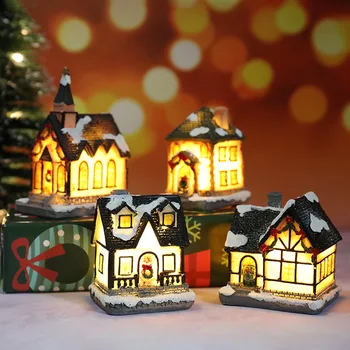 Navidad Noel Šviesos Nameliai Naujas Kalėdines Dekoracijas Micro Peizažai Darbalaukio Papuošalai Naujųjų Metų Šaliai Užtraukti Naujųjų Metų Dovana