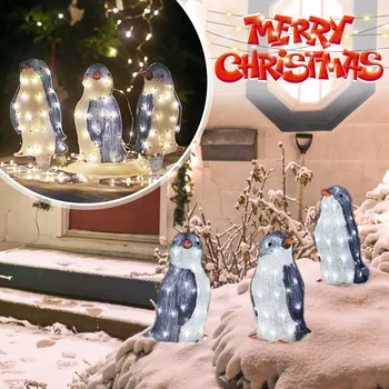 Pingvinas Šviesos-Iki Kalėdų Ornamentu Atostogų Apdaila, Balinimo Pingvinas Apdailos Amatų Maišelį s Ornamentas