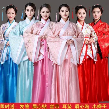 Kinijos šilko skraiste Kostiumas Mergaitėms, Moterims Kimono Kinijos Tradicinės Derliaus Etninės antikvariniai suknelė, Kostiumas cosplay Hanfu rinkinys