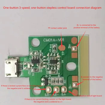 1PC USB Akumuliatoriaus Energijos Tiekimo įmontuota Įkrovimo Valdymas mygtukinis apšvietimo Reguliatorius Žibintuvėlis 