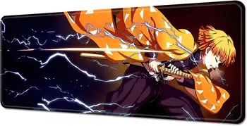 Anime Demon Slayer Pelės Mygtukai Didelis Žaidimų Kilimėlis neslidžia Guma su Siūlės Kraštais Stalo, mat Darbo 11.8x31.4 colių