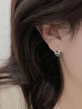 Micro inkrustacijos, cirkonio deimanto formos auskarai moterims, su prasme, dizainas korėjos universalus auskarai Naujas cool stiliaus auskarai